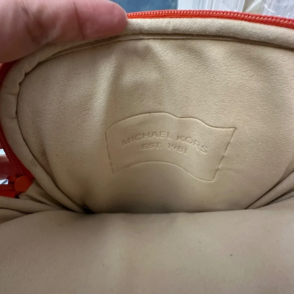 Michael Kors Neoprene Tablet Case Tangerine Embossed Monogram iPad Sleeve